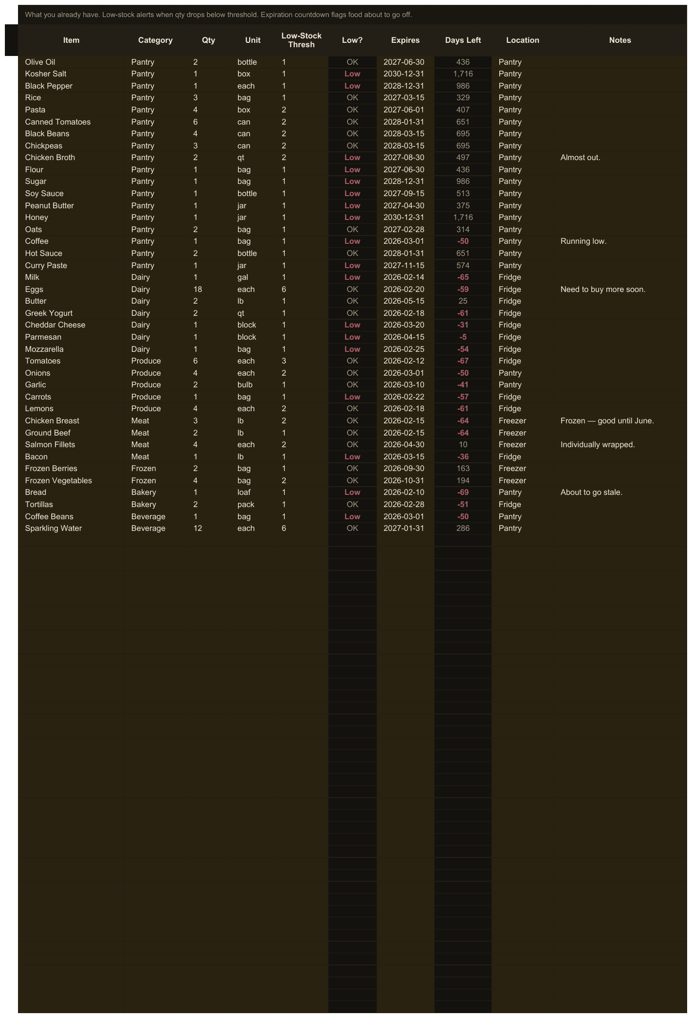 Meal Planner + Grocery — sheet 4